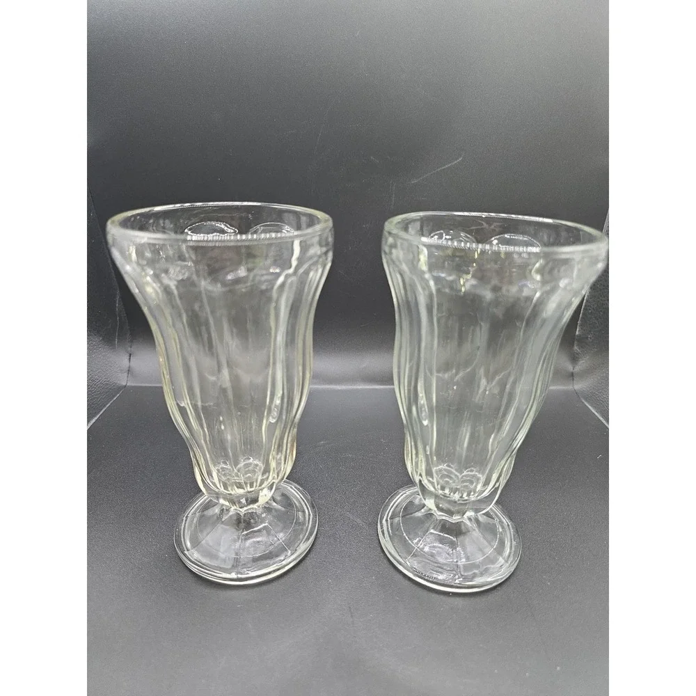 Anchor Hocking Footed Soda Fountain Sundae / Parfait Glass  2-Piece